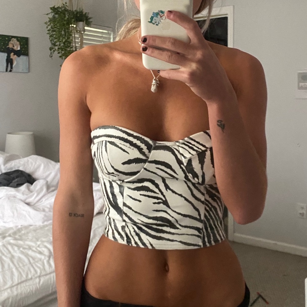 zebra corset top